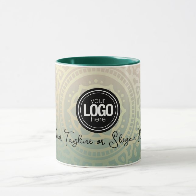 Anpassa Logotyp | Elegant Grönt Yoga Mugg (Center)