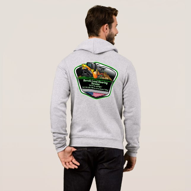 Anpassa Logotyp för Markrensning Mulching Tjänst  T Shirt (Hel baksida)