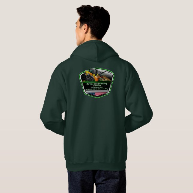 Anpassa Logotyp för Markrensning och Mulching Serv Hoodie (Hel baksida)