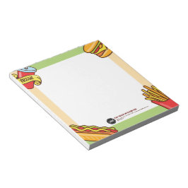 Anpassa Logotyp | Hamburger Hotdog Theme Anteckningsblock