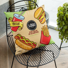 Anpassa Logotyp | Hamburger Hotdog Theme Kudde