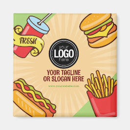 Anpassa Logotyp | Hamburger Hotdog Theme Magnet