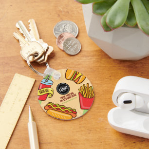 Anpassa Logotyp   Hamburger Hotdog Theme Nyckelring