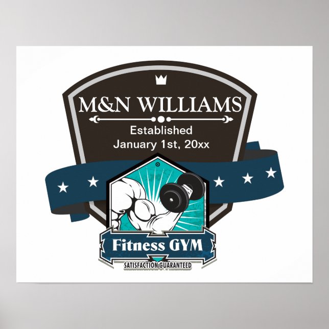 Anpassa Logotypen Fitness Gym Poster (Framsidan)