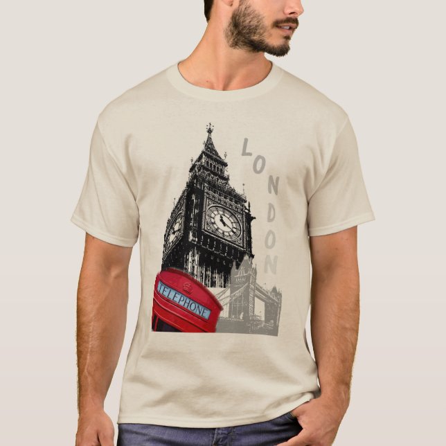 Anpassa London Big Ben Clock Torn Red Telefon T Shirt (Framsida)