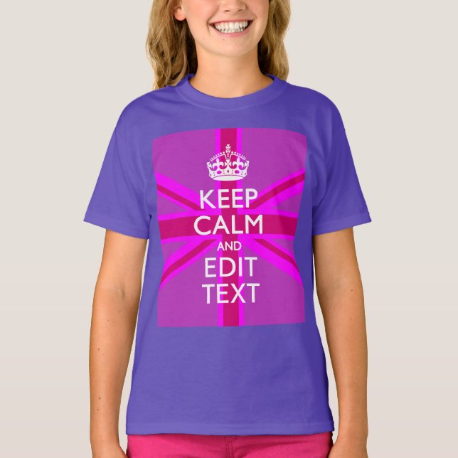 Anpassa Lugnen Behålla Redigera text på Rosa Union T-shirt (Framsida)
