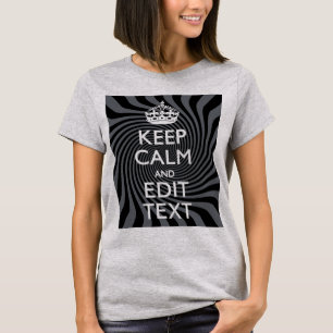 Anpassa Lugnen för Behålla på svart skärm T-shirt