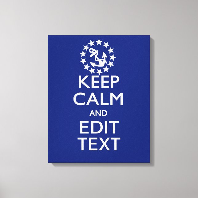 Anpassa Lugnen Nautisk Behålla och redigera text Canvastryck (Framsida)