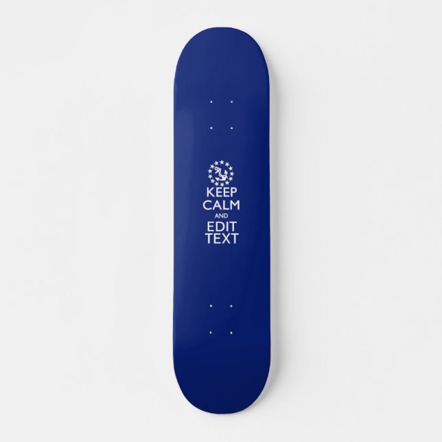 Anpassa Lugnen Nautisk Behålla och redigera text Skateboard Bräda 20,5 Cm (Framsida)