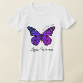 Anpassa Lupus Support Söt Lila Butterfly T Shirt