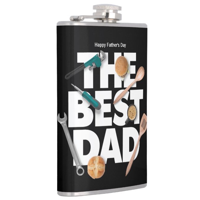 Anpassa Lycklig Fars dag | Bästa Pappa-Mörken Fickplunta (Höger)