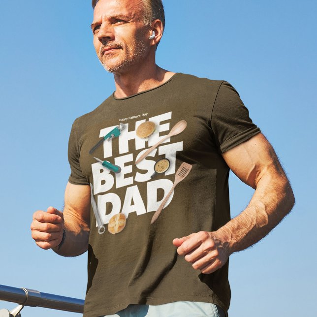 Anpassa Lycklig Fars dag | Bästa Pappa-Mörken T Shirt (Skapare uppladdad)