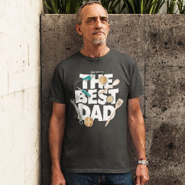 Anpassa Lycklig Fars dag | Bästa Pappa-Mörken T Shirt