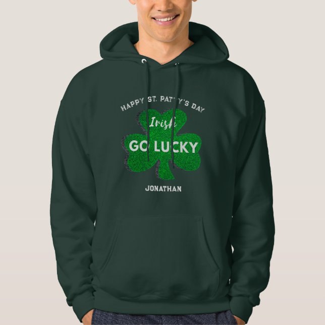 Anpassa Lycklig St. Pattys dagskjorta Hoodie (Framsida)