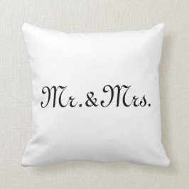 Anpassa m/Initialer par monogram svart vitt Kudde