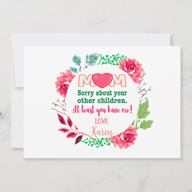 Anpassa Mamma förlåt om dina andra barn Julkort (Framsida)