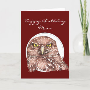 Anpassa Mamma Funny Birthday Burrowing Uggla Kort