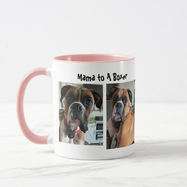 Anpassa/Mamma till en Boxer Cute Mugg (Vänster)