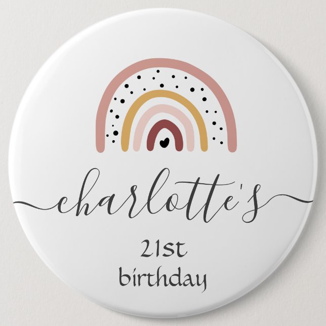 Anpassa märke - Regnbåge Salmon Knapp (Framsida)