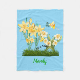 Anpassa Marth Flowers & Stone Fleecefilt