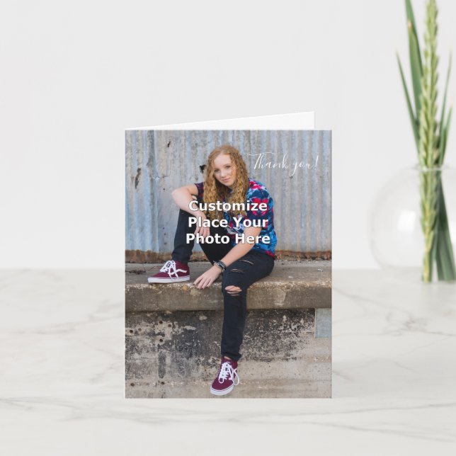 Anpassa med ditt fototackkort tack kort (Framsida)