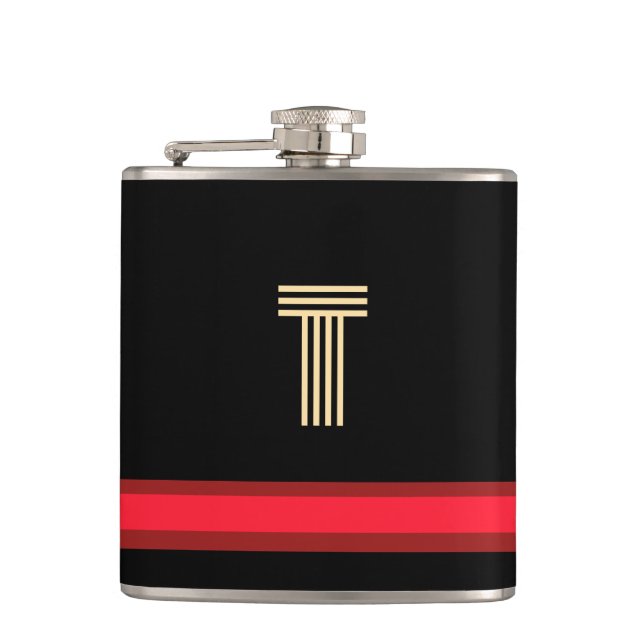 Anpassa med ditt inledande svarta + Röda Rand Fickplunta (Framsidan)