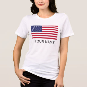 Anpassa med ditt namn USA Förenta Staterna T Shirt