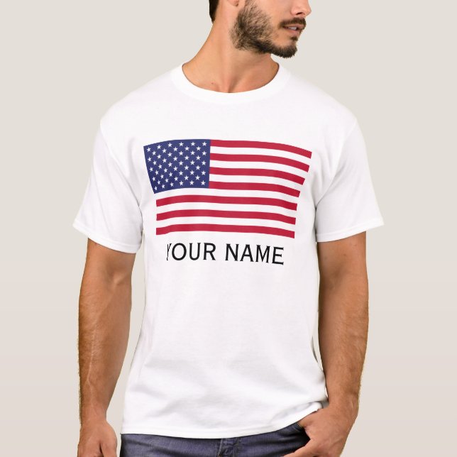 Anpassa med ditt namn USA United Stater T Shirt (Framsida)