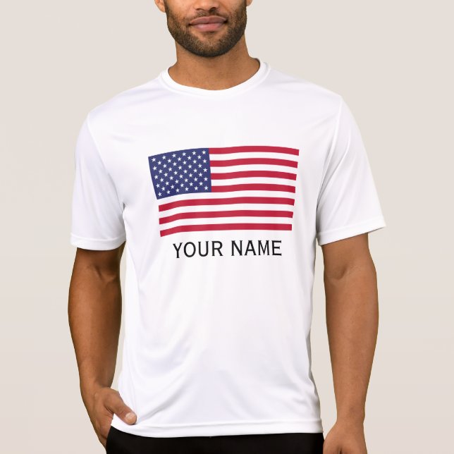Anpassa med ditt namn USA United Stater T Shirt (Framsida)