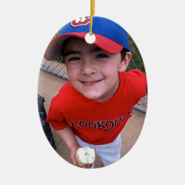 Anpassa med foton/text julgransprydnad keramik (Framsidan)