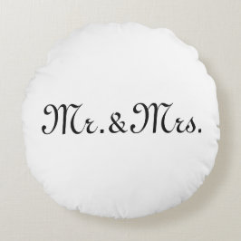 Anpassa med initialer parmonogram svart vitt rund kudde