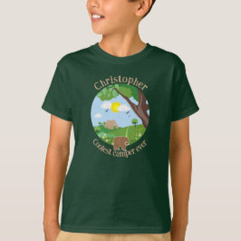 Anpassa med namn färgstarka barn som campar t shirt