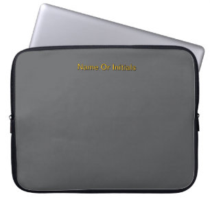 Anpassa med namn Grå + Orange Laptop Fodral