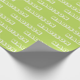 Anpassa med Namn, grön texttejsardagspressning Presentpapper