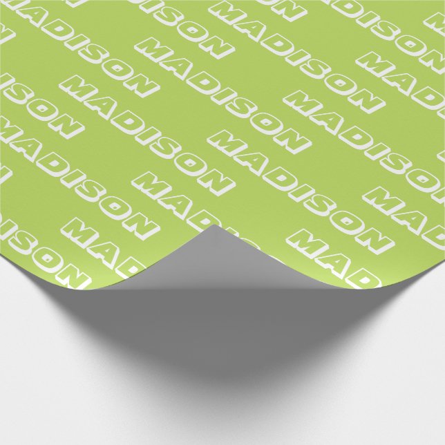 Anpassa med Namn, grön texttejsardagspressning Presentpapper (Hörn)