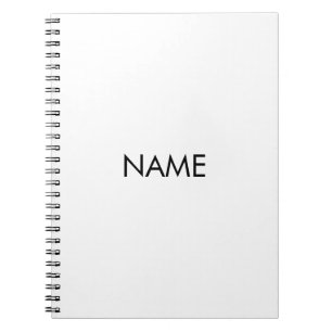 Anpassa med namn, svartvit text med minimalistisk  anteckningsbok