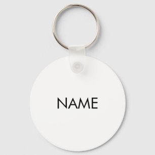 Anpassa med namn, svartvit text med minimalistisk nyckelring