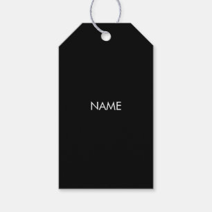 Anpassa med namn, svartvit text minimalistisk presentetikett