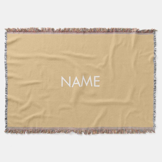 Anpassa med namn, textminimalistisk kamelkhaki filt (Framsidan)