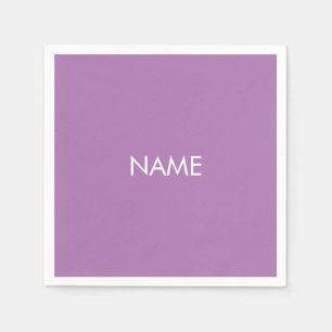 Anpassa med namn, textminimalistisk lavender-vitli pappersservett
