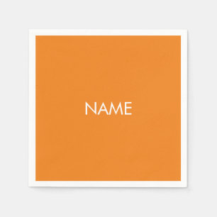 Anpassa med namn, vit orange för textminimalistis pappersservett