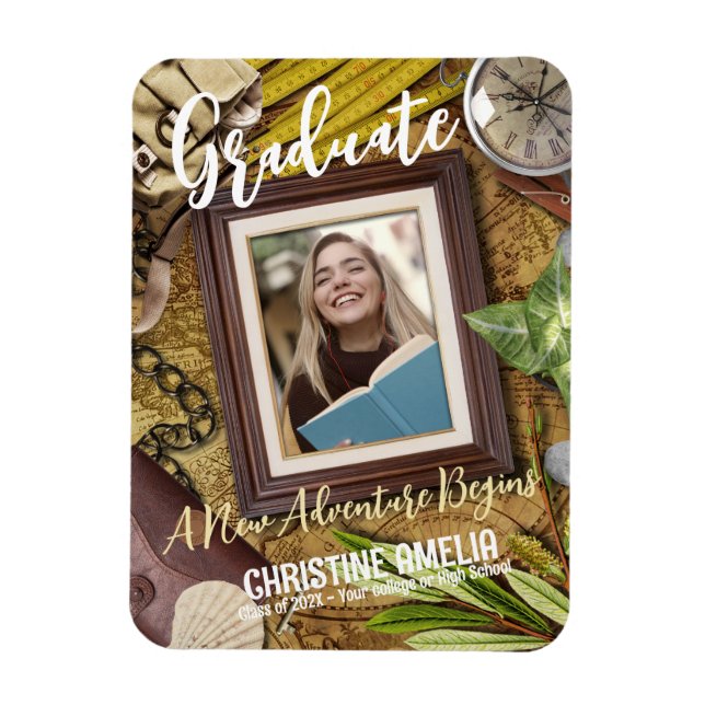 Anpassa meddelande om tema i Vintage Adventurer Magnet (Vertikal)