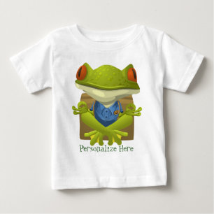 Anpassa Meditation Grönt Frog Funny T Shirt