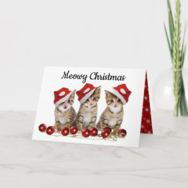 Anpassa Meowy-julkort för Cat Lovers Helgkort