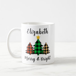 Anpassa Merry & Bright Träd Coffee Mugg