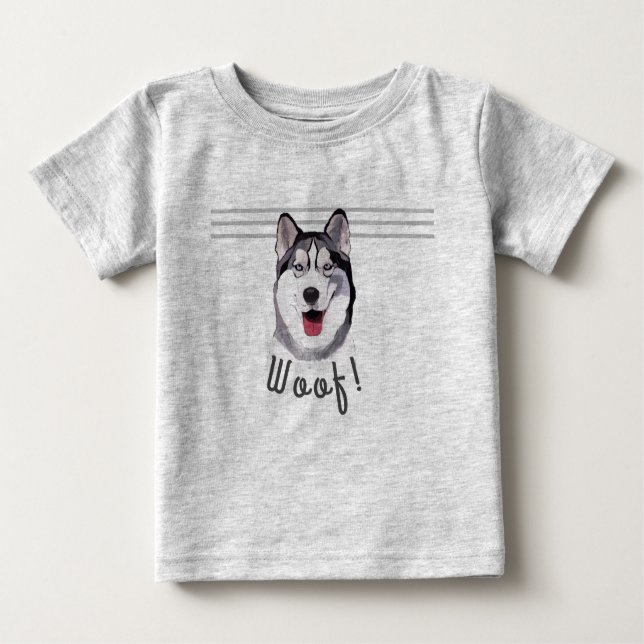 Anpassa Message Siberian husky Baby Bib T-Shir T Shirt (Framsida)