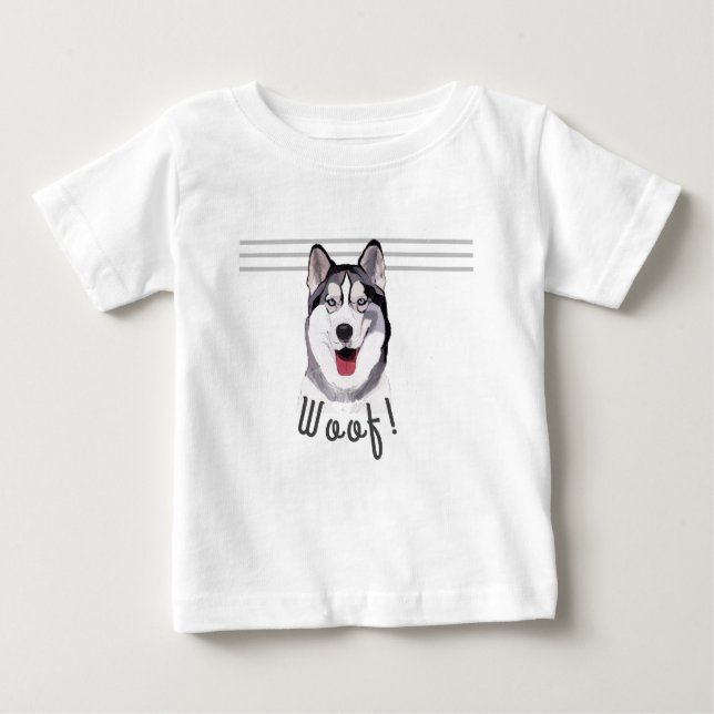 Anpassa Message Siberian husky Baby T-Shirt (Framsida)
