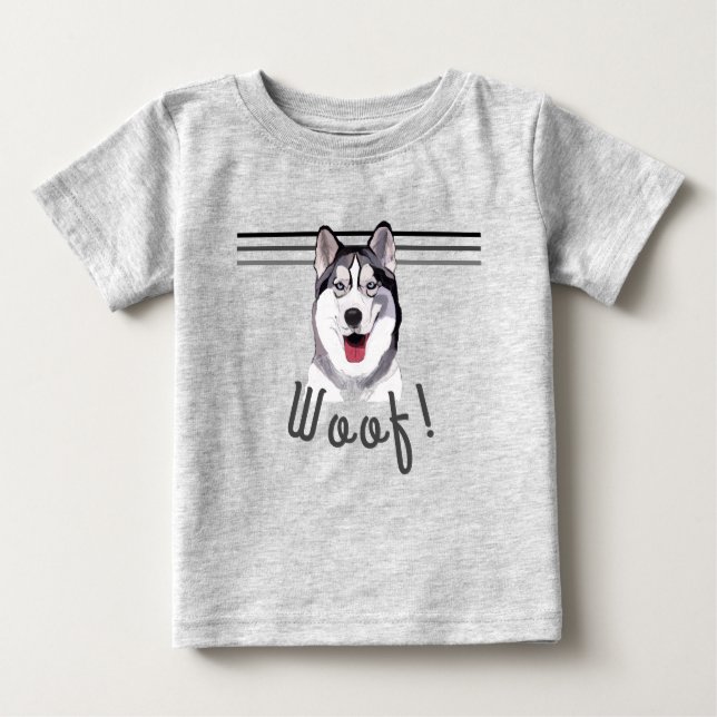 Anpassa Message Siberian husky Baby T-Shirt (Framsida)