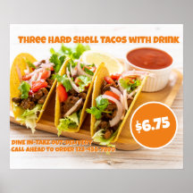 Anpassa Mexikansk Mat Hårda Skal Tacos Dryck