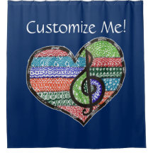 Anpassa mig färgstark musik Treble Clef Heart